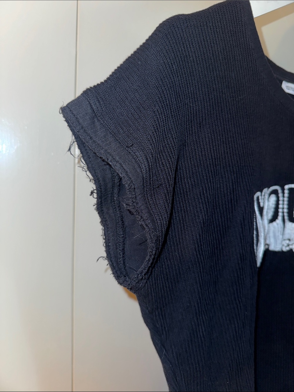 Embroidered Graphic Ribbed Tee - Picture 2 of 6